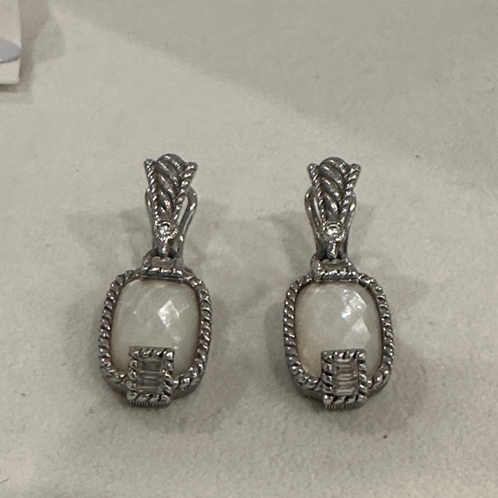 Judith Ripka Mother of Pearl doublet earrings